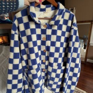 Blue and White Checkered Beach Riot Jacket